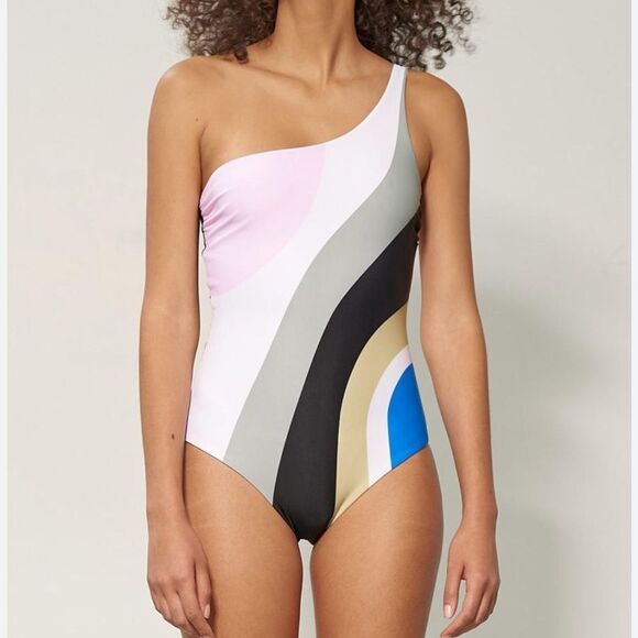 Mara Hoffman Women's Cher Shoulder One Piece SwimSuit - Picture 1 of 6